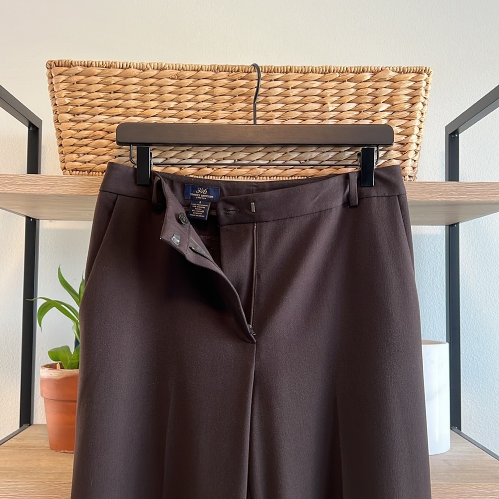 Brooks Brothers 346 Mid-Rise Brown Woven Twill Career Dress Pant Trouser, 6 - Picture 7 of 8